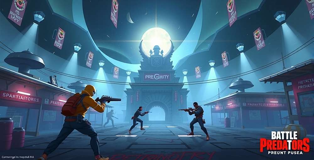 Pune Predators Battle Royale Pune Predators battle royale mode showing players fighting in a marketplace